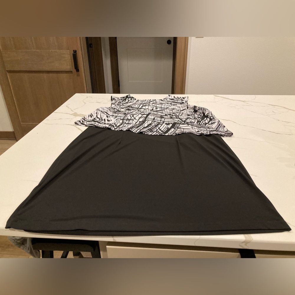 NWT women soft works black white zebra abstract sleeveless tank layer dress xxl